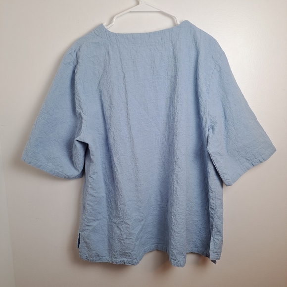 Unbranded Light Blue Sparkly Fish Embroidered Short Sleeve T-Shirt Size 2XL - Picture 2 of 5